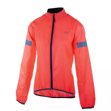 ROGELLI PROTECT damska kurtka rowerowa przeciwdeszczowa fluo róż 010.407