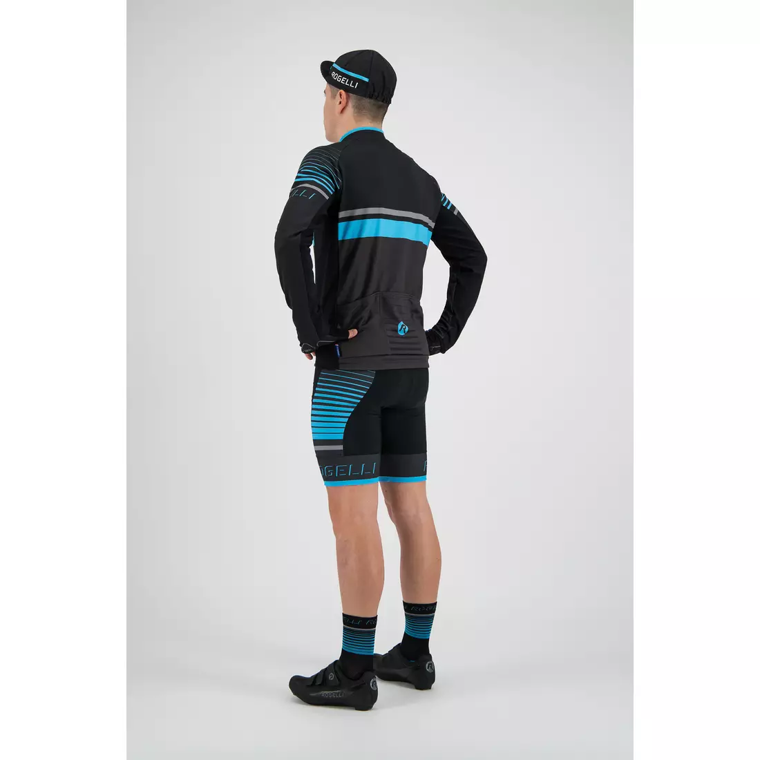 Rogelli HERO 001.266 Pánsky cyklistický dres sivý / čierny / modrý