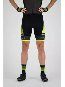 Rogelli HERO 002.236 pánske cyklistické šortky so šľapkami Hero Čierna/sivá/fluor 