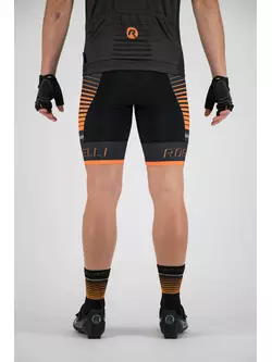 Rogelli HERO 002.239 pánske cyklistické šortky so šľapkami Hero Čierna/sivá/oranžová 