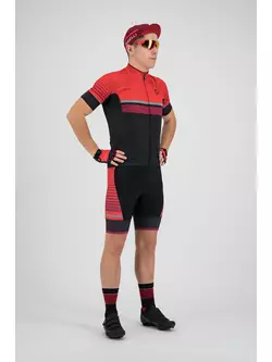 Rogelli HERO pánsky cyklistický dres čierna / červená / bordová 001.263