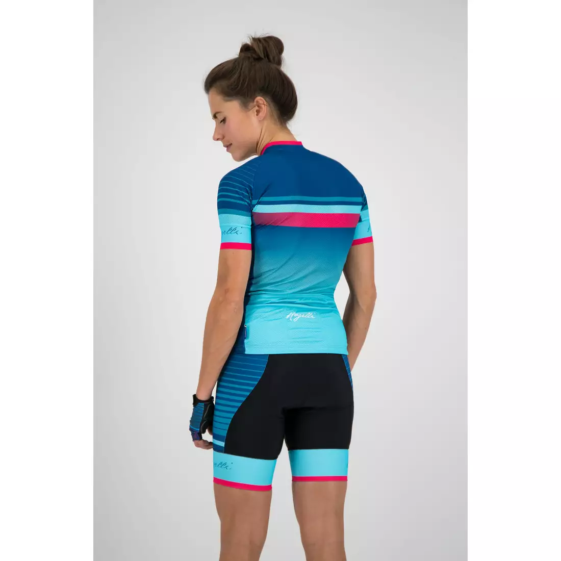 Rogelli Impress 010.160 dámsky cyklistický dres modrý / ružový