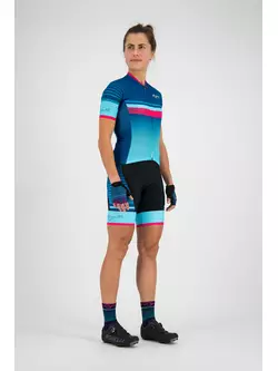 Rogelli Impress 010.287 Dámske cyklistické šortky so šľapkami Čierna/modrá/ružová