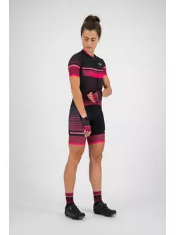 Rogelli Impress 010.288 Dámske cyklistické šortky so šľapkami Čierna/bordová/ružová