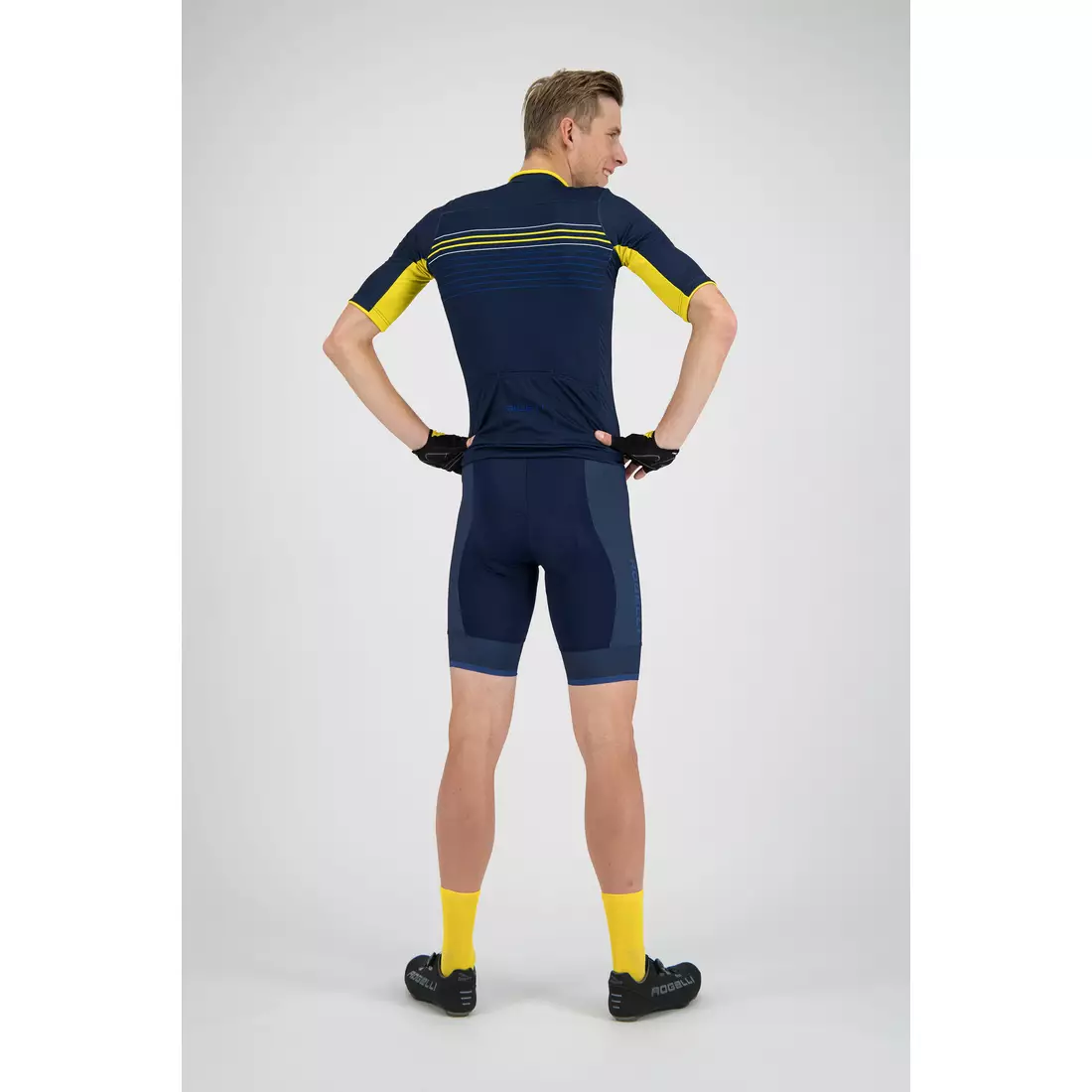 Rogelli Kalon 001.090 pánsky cyklistický dres, modrá / žltá