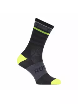 Rogelli MIDNIGHT RCS-13 Cyklistické ponožky 007.148 Čierna/Fluor Yellow