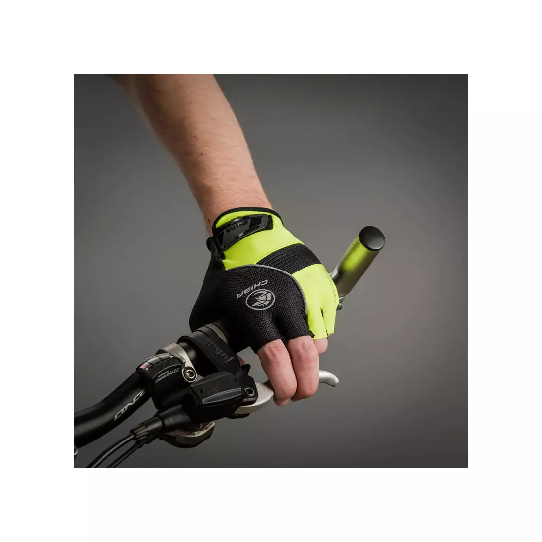 CHIBA cyklistické rukavice bioxcell neónovo žltá 3060120