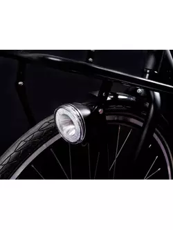 Predné svietidlo na bicykel SPANNINGA SWINGO XDO 10 luxov / 50 lúmenov pod dynamom čiernej farby SNG-H070308