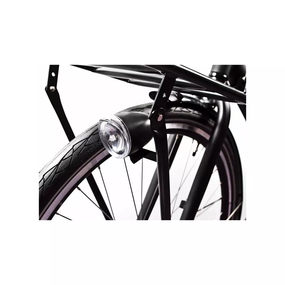 Predné svietidlo na bicykel SPANNINGA TRENDO XB 10 luxov/50 lúmenov + batéria čierna  SNG-H044320