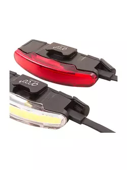 Sada svetiel SPANNINGA ARCO USB predný 80 lumenov, ARCO USB zadný 30 lumenov čierny (NOVINKA) SNG-999176