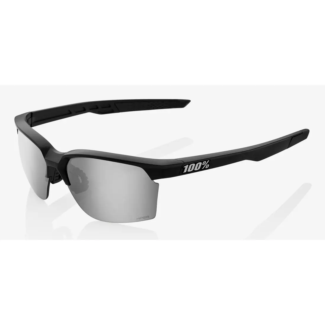 100% športové okuliare sportcoupe matte black HiPER silver mirror lens + clear lens STO-61020-019-76