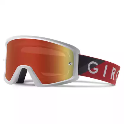 GIRO Cyklistické okuliare  blok mtb red grey (grey cobalt 10% S3 + clear 99% S0) prídavné zariadenie pre šmykľavku GR-7086550