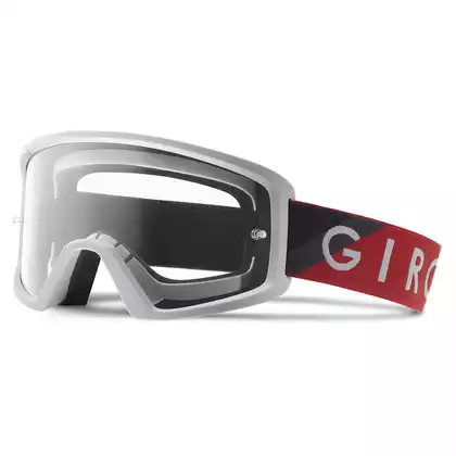 GIRO GR-7086550 Gogle GIRO BLOK red grey (Szyba kolorowa GREY COBALT 10% S3 + Szyba Przeźroczysta 99% S0) mocowanie pod zrywki +10 zrywek