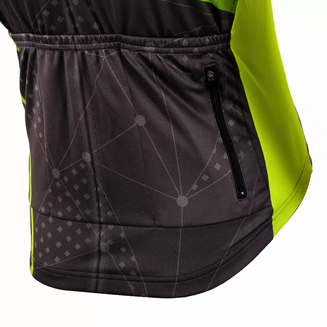 KAYMAQ M16 pánsky cyklistický dres s krátkym rukávom, zelenej a čiernej farby