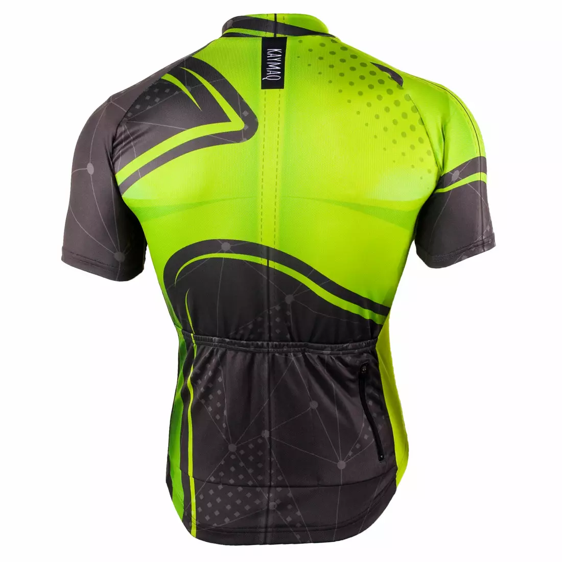 KAYMAQ M16 pánsky cyklistický dres s krátkym rukávom, zelenej a čiernej farby