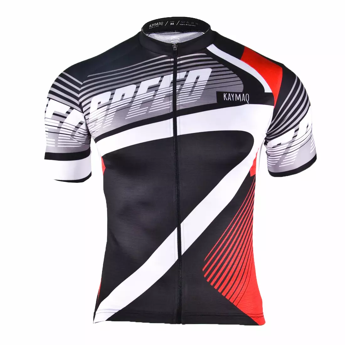 KAYMAQ M27 SPEED pánsky cyklistický dres, krátky rukáv, čierno-červený