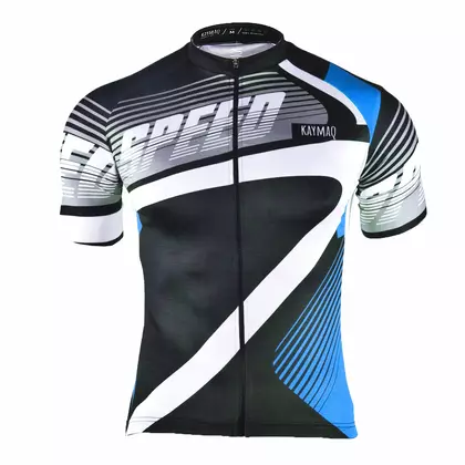KAYMAQ M27 SPEED pánsky cyklistický dres s krátkym rukávom, čierno-modrý