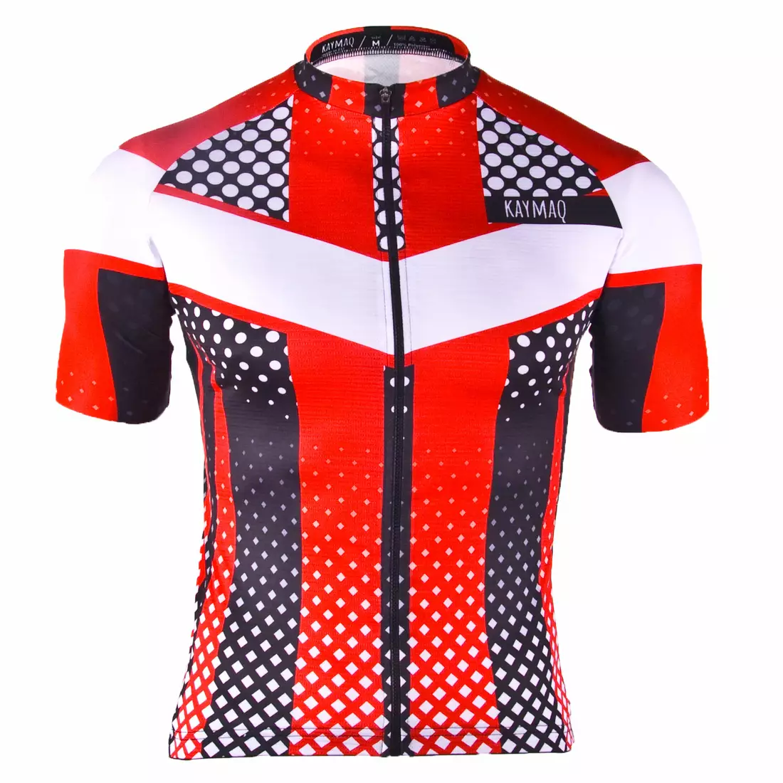 KAYMAQ M7 pánsky cyklistický dres, krátky rukáv, bielo-červený