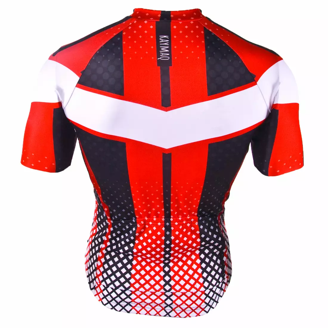 KAYMAQ M7 pánsky cyklistický dres, krátky rukáv, bielo-červený