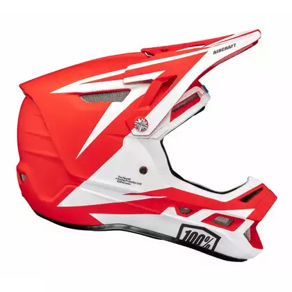 Kask full face 100% AIRCRAFT COMPOSITE Helmet Rapidbomb/Red roz. XS (53-54 cm) (NEW)STO-80004-366-09