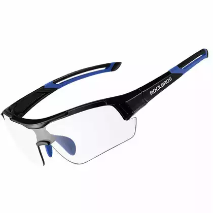 Rockbros 10111 okulary rowerowe / sportowe z fotochromem czarno niebieskie