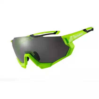 Rockbros 10133 okulary rowerowe / sportowe z polaryzacją 5 soczewek wymiennych zielone