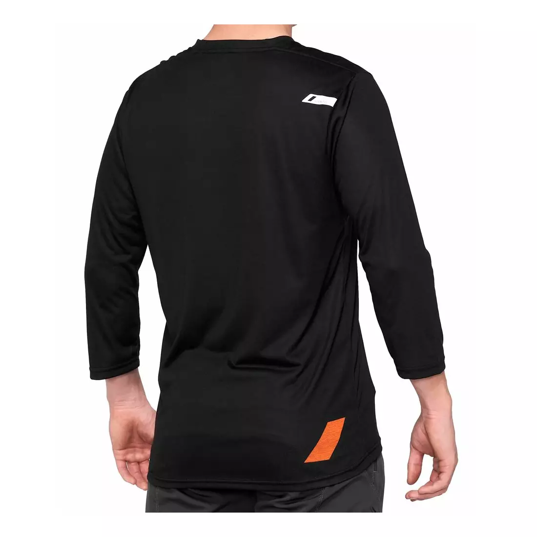 100% pánske tričko s rukávom 3/4 airmatic black orange STO-41313-260-10