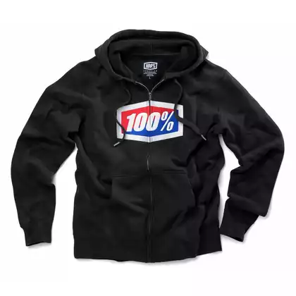 Bluza męska 100% OFFICIAL Hooded Zip Sweatshirt Black roz. S (NEW) STO-36005-001-10