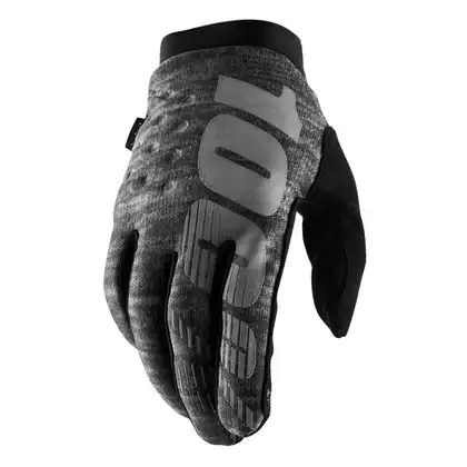 Rękawiczki 100% BRISKER Cold Weather Glove Heather grey roz. L (długość dłoni 193-200 mm) (NEW) STO-10016-007-12