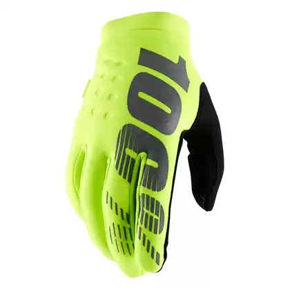 Rękawiczki 100% BRISKER Glove fluo yellow roz. L (długość dłoni 193-200 mm) (NEW) STO-10016-004-12