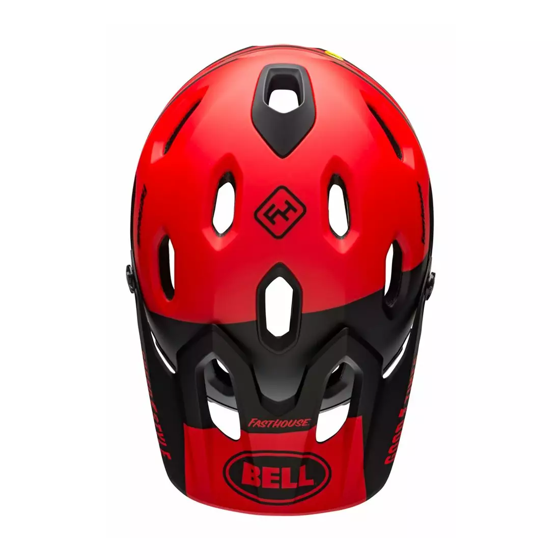 BELL SUPER DH MIPS SPHERICAL celotvárová cyklistická prilba, fasthouse matte gloss red black