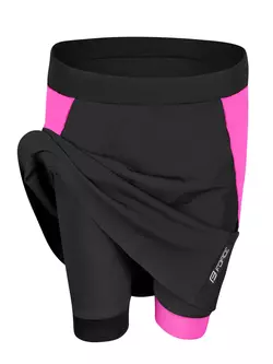 FORCE DAISY Cyklistická sukňa a šortky, čierna a ružová 900243
