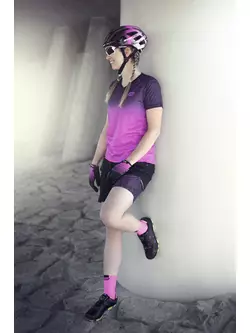 FORCE STORM dámske cyklistické kraťasy MTB 2w1 čierno-ružová 900241