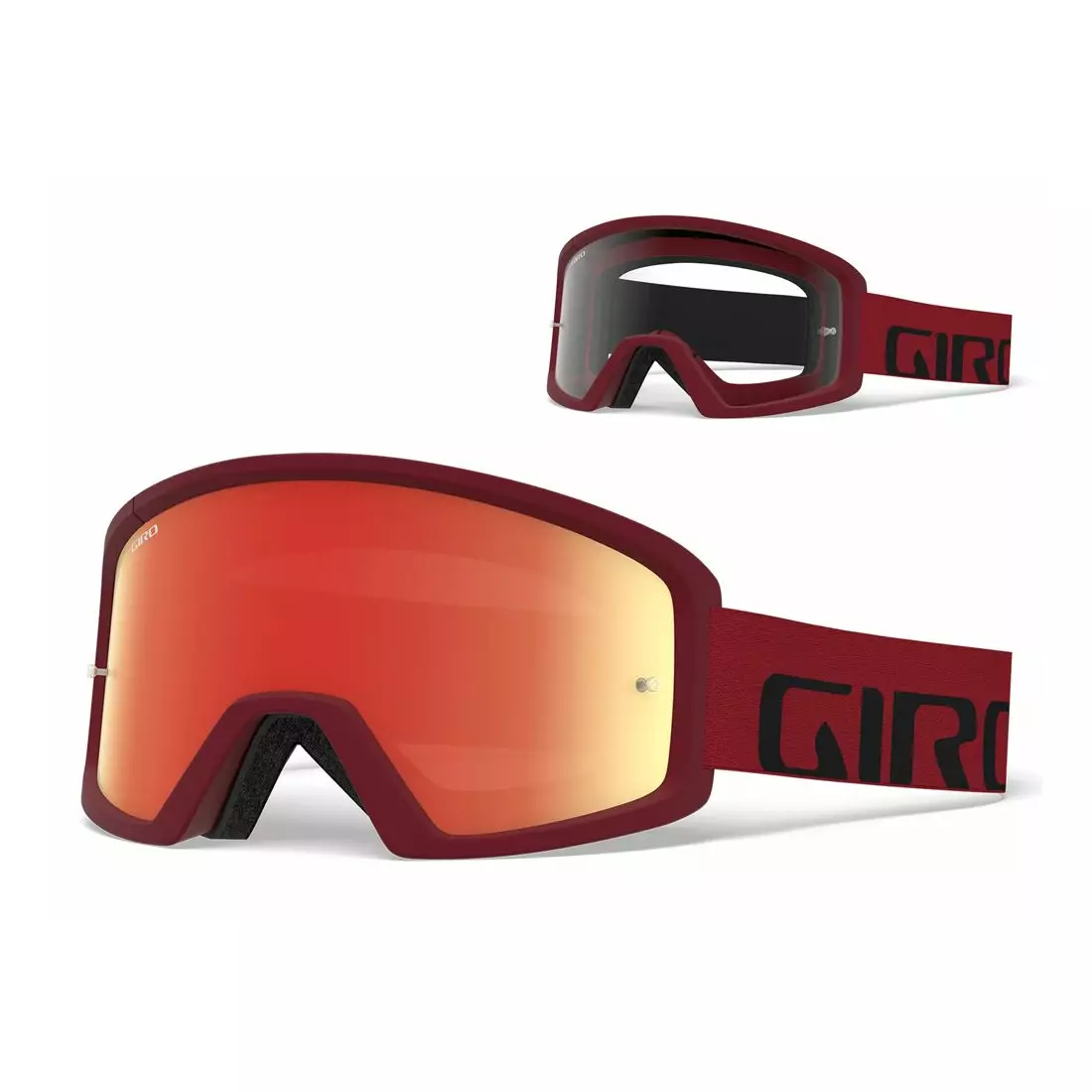 GIRO cyklistické okuliare tazz mtb red black (Farebné sklo VIVID-Carl Zeiss TRAIL + Transparentné sklo 99% S0) GR-7114194