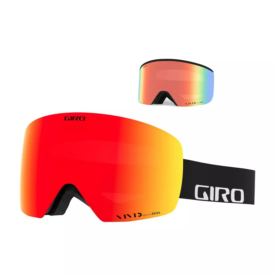 GIRO zimné lyžiarske/snowboardové okuliare obrysový čierny nápis (VIVID-Carl Zeiss VIVID EMBER 36% S2 + VIVID-Carl Zeiss INFRARED 58% S1) GR-7119482