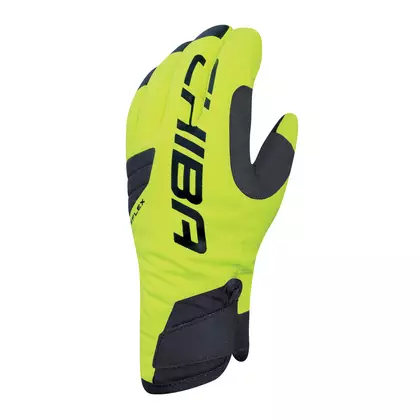 CHIBA BIOXCELL WARM WINTER zimné cyklistické rukavice Primaloft, fluo 3160020