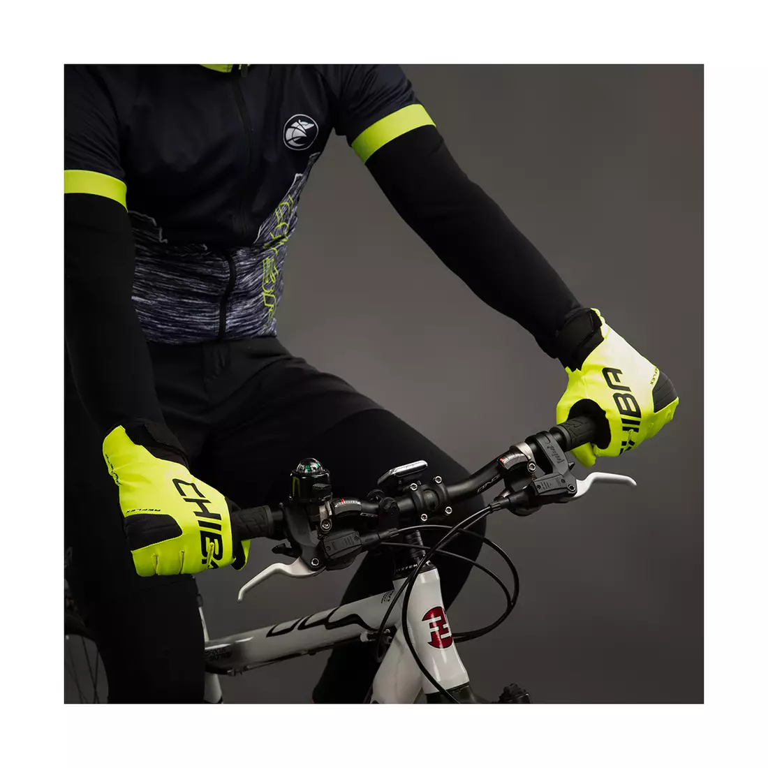 CHIBA BIOXCELL WARM WINTER zimné cyklistické rukavice Primaloft, fluo 3160020