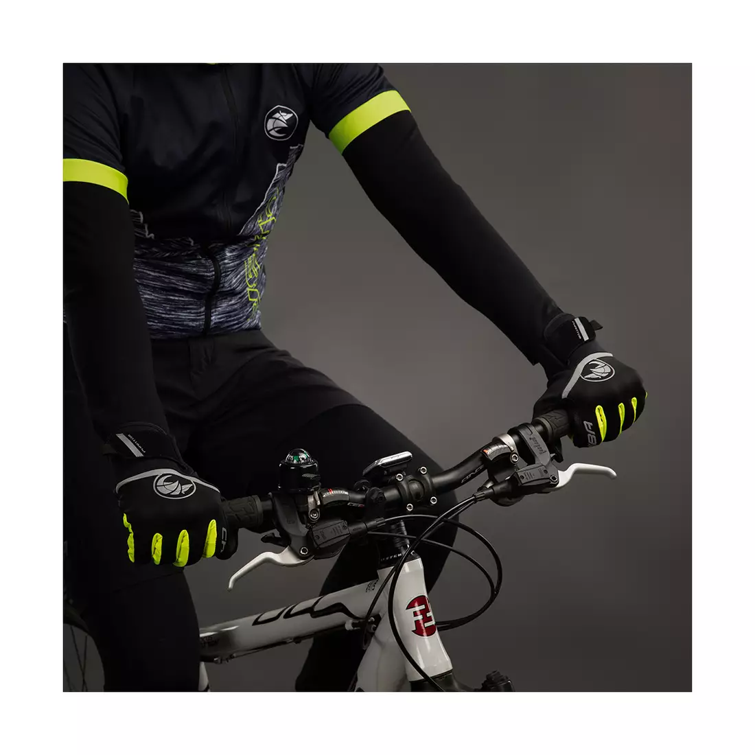 CHIBA PHANTOM zimné cyklistické rukavice black/fluo 3150520