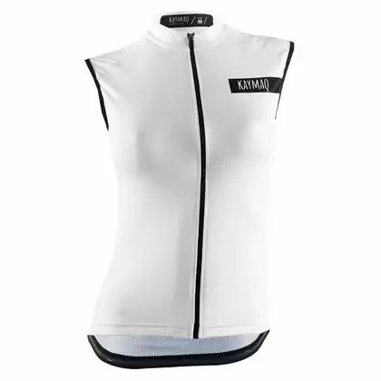 KAYMAQ SLEEVELESS damska koszulka rowerowa bez rękawów 01.218, biała