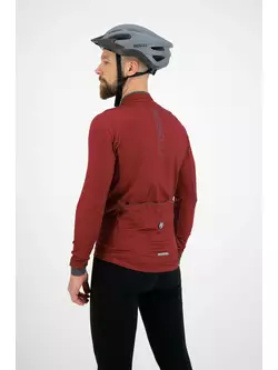 ROGELLI ESSENTIAL pánska zateplená, impregnovaná cyklistická mikina, červená tehla