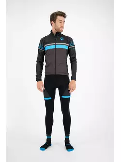 ROGELLI HERO pánska prechodná softshellová bunda na bicykel, čierna a modrá