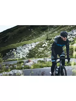 ROGELLI HERO pánske zateplené cyklistické nohavice so šľapkami, čierna a modrá