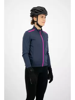 ROGELLI PESARA dámska zimná cyklistická bunda, tmavomodrá a ružová