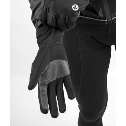 ROGELLI QLIMATE prechodné zateplené univerzálne rukavice na bicykel, čierne