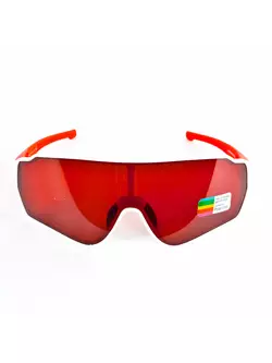 Rockbros 10162 Polarizované okuliare na športové bicykle, biele a červené