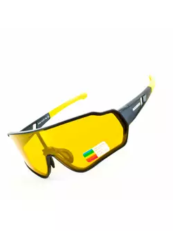 Rockbros 10164 Polarizované športové cyklistické okuliare, čierne a žlté