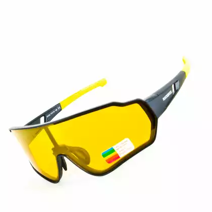 Rockbros 10164 okulary rowerowe / sportowe z polaryzacją czarno-żółte 