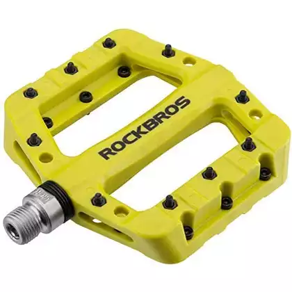 Rockbros pedały rowerowe platformowe nylon fluor żółte 2017-12CGN