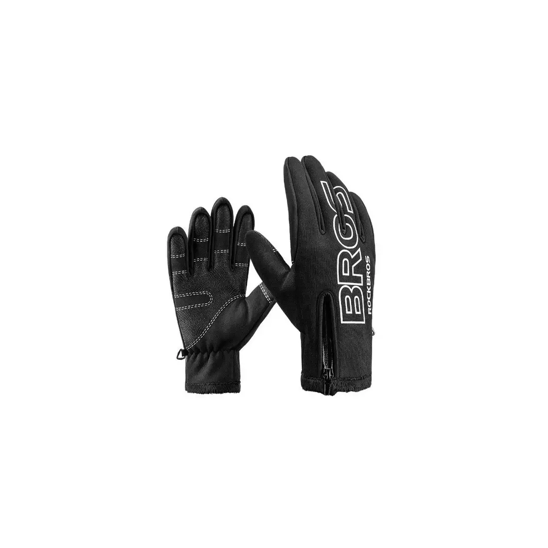 Rockbros zimné softshellové cyklistické rukavice, čierne S091-4BK