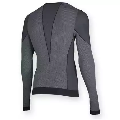 Rogelli CHASE pánska spodná bielizeň čierna termoaktívna košeľa s dlhým rukávom